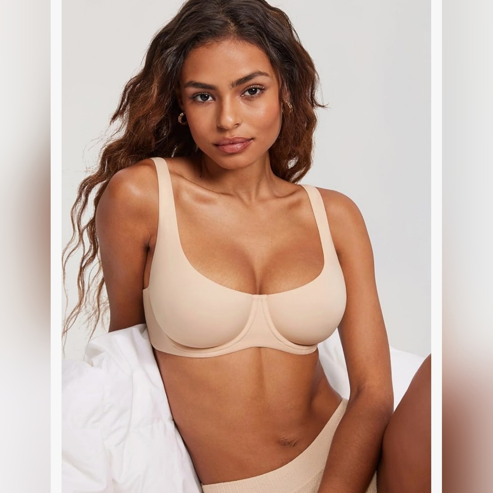 DOBREVA NWT Women's Unlined Balconette Bra Underwire  - NUDE 34D